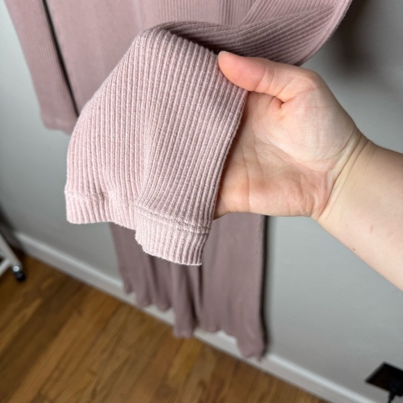 Christy Dawn the Charlie Dress Long Sleeve Pink Ribbed Mock Neck - Picture 7 of 14